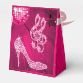 Pink Disco Ball und Sparkone Heelses Gefallen Box Geschenkschachtel (Rückseite)