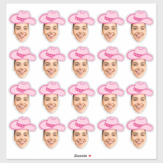 Pink Disco Cowgirl Anpassbare Bridge Face Hand Aufkleber (Blatt)