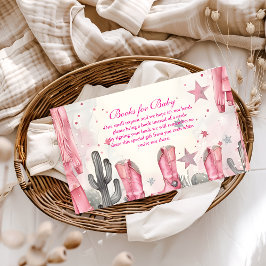 Pink Disco Cowgirl Baby Shower Books for Baby Begleitkarte