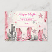 Pink Disco Cowgirl Diapper Raffle Begleitkarte (Vorderseite)