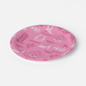 Pink | Disco Cowgirl Geburtstagsparty Pappteller (Schrägansicht)