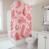 pink disco cowgirl hat country rodeo western retro duschvorhang (Beispiel)