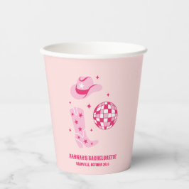 Pink Disco Cowgirl Junggeselinnen-Abschied Paper C Pappbecher