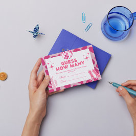 Pink Disco Cowgirl Ratgeber Wie viele Kisses Game Begleitkarte