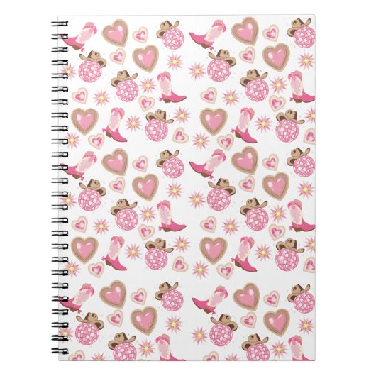 Pink Disco Cowgirl Spiral Notebook Notizblock (Vorderseite)