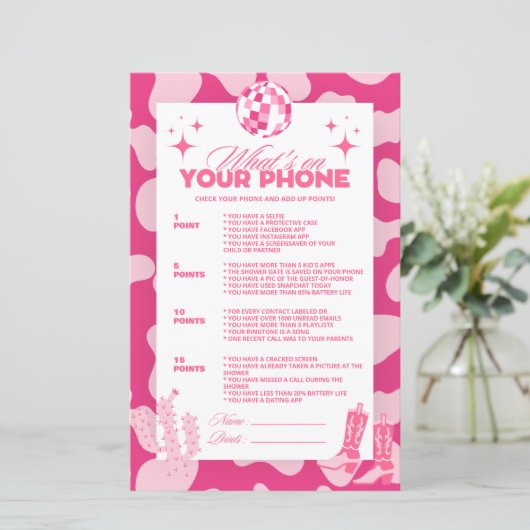 Pink Disco Cowgirl Was ist auf deinem Handy? (Stehend Vorderseite)