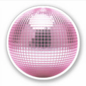 Pink Disco Mirball Aufkleber (Vorderseite)