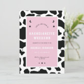 Pink Disco Space Cowgirl Junggeselinnen-Abschied E Einladung (Stehend Vorderseite)