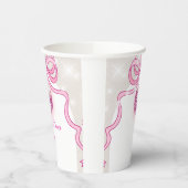 Pink Disco Sparkle Girls Weihnachten Party Pappbecher (Links)