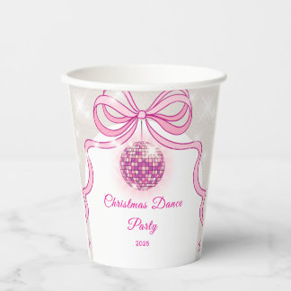 Pink Disco Sparkle Girls Weihnachten Party Pappbecher
