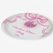 Pink Disco Sparkle Girls Weihnachten Party Pappteller (Schrägansicht)