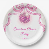 Pink Disco Sparkle Girls Weihnachten Party Pappteller (Vorderseite)