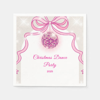 Pink Disco Sparkle Girls Weihnachten Party Serviette