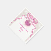 Pink Disco Sparkle Girls Weihnachten Party Serviette (Ecke)