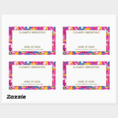 Pink Disco Themed Author Signature Buchzeichen Rechteckiger Aufkleber (Blatt)