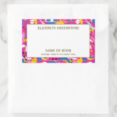 Pink Disco Themed Author Signature Buchzeichen Rechteckiger Aufkleber (Tasche)