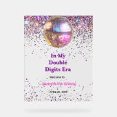 Pink Disco Trendy In My Double Digits Era Birthday Acrylschild (Vorderseite)