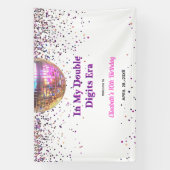 Pink Disco Trendy In My Double Digits Era Birthday Banner (Vertikal)