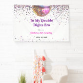Pink Disco Trendy In My Double Digits Era Birthday Banner (InSitu)