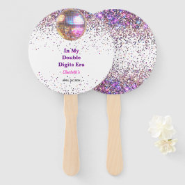 Pink Disco Trendy In My Double Digits Era Birthday Fächer