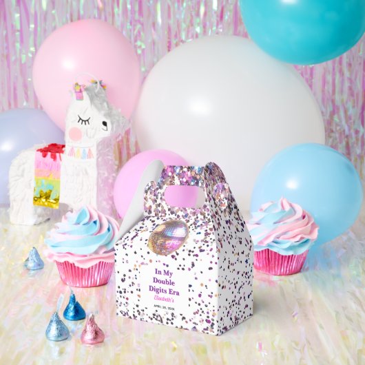 Pink Disco Trendy In My Double Digits Era Birthday Geschenkschachtel (Party)