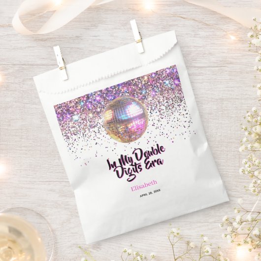 Pink Disco Trendy In My Double Digits Era Birthday Geschenktütchen (Ausgeschnitten)