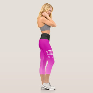 Pink Disk Golf Yoga Pants Capri Leggings