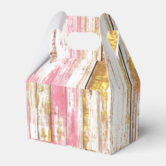 Pink Distressed Wood Favor Box Geschenkschachtel