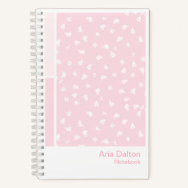 Pink Ditsy Floral Vertical Palette Notebook Notizblock