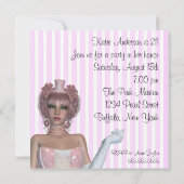 Pink Diva Frauen 21. Geburtstag Party Einladung (Rückseite)