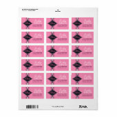 Pink Diva Jewel Lace Monogram Address Label Adressaufkleber (Vorne)