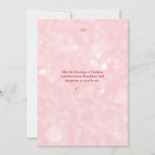 Pink Diwali Traditionelle Diwali Feier Einladung (Rückseite)