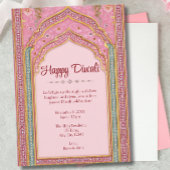 Pink Diwali Traditionelle Diwali Feier Einladung