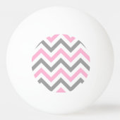 Pink, Dk Gray Wht Large Chevron ZigZag Pattern Tischtennisball (Rückseite)