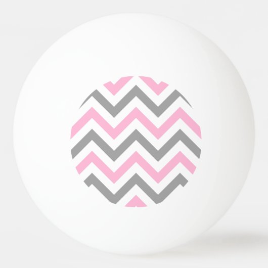 Pink, Dk Gray Wht Large Chevron ZigZag Pattern Tischtennisball (Rückseite)