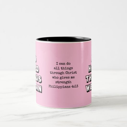 Pink DO HARD DINGE Zweifarbige Tasse (Mittel)