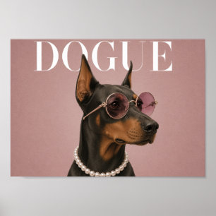 Pink Dobermann Covergirl A4 Poster