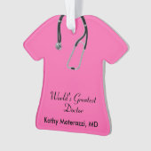 Pink Doctor Scrubs Weihnachtsschmuck Ornament (Vorderseite)