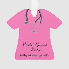 Pink Doctor Scrubs Weihnachtsschmuck Ornament