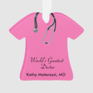 Pink Doctor Scrubs Weihnachtsschmuck Ornament