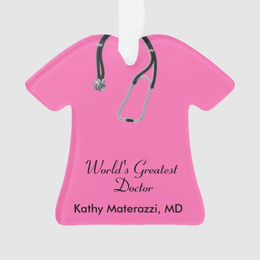 Pink Doctor Scrubs Weihnachtsschmuck Ornament (Vorderseite)