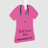 Pink Doctor Scrubs Weihnachtsschmuck Ornament (Vorderseite)