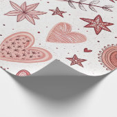 Pink Doddle Hearts Arrows Valentine Geschenkpapier (Ecke)
