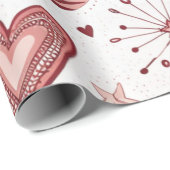 Pink Doddle Hearts Arrows Valentine Geschenkpapier (Rolleneckpunkt)