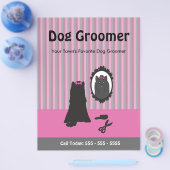 Pink Dog and Mirror Dog Grooming Flyer (Einzeln)