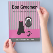 Pink Dog and Mirror Dog Grooming Flyer (Hand)