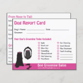 Pink Dog and Mirror Dog Grooming Report Card (Vorne/Hinten)