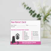 Pink Dog and Mirror Dog Grooming Report Card (Stehend Vorderseite)