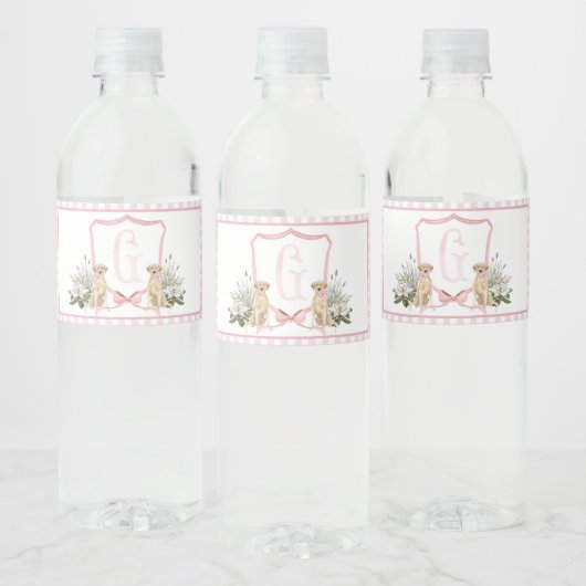 Pink Dog Baby Dusche Wasser Flaschen Etiketten (Flaschen)