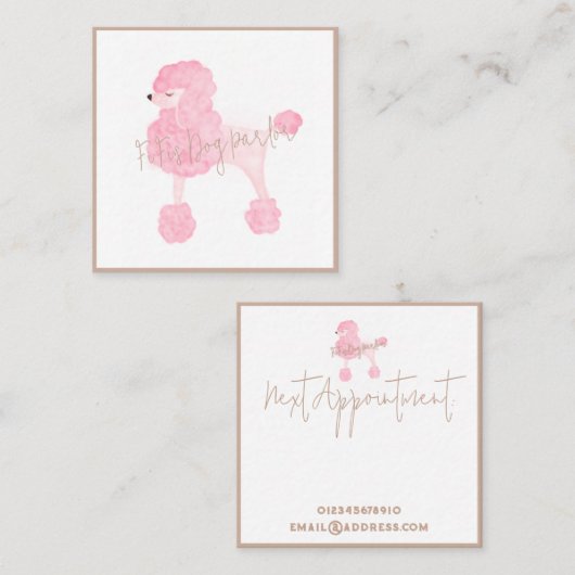Pink Dog Business Card Quadratische Visitenkarte (Vorne/Hinten)